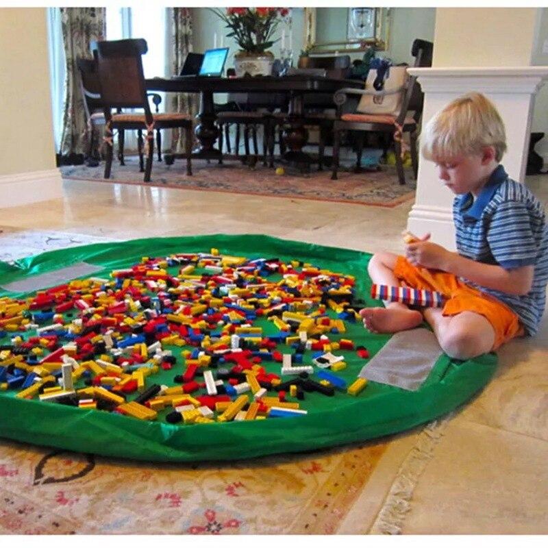0.5M/1M/1.5M Kids Play Mat Toy Storage Bag Cleanup Organizer Play Mat Durable Toy Storage Mat Outdoor Building Blocks Mat