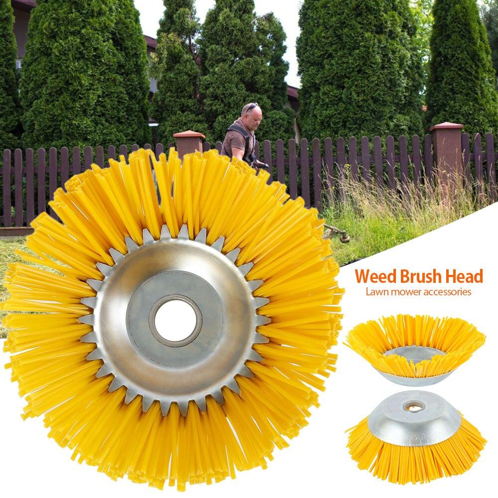 1 Pcs 200mm Nylon Wire Wheel Grass Trimmer Lawnmower Brush Cutter Head Weeding Brush Wheel for Lawnmower Garden Cutter Tools