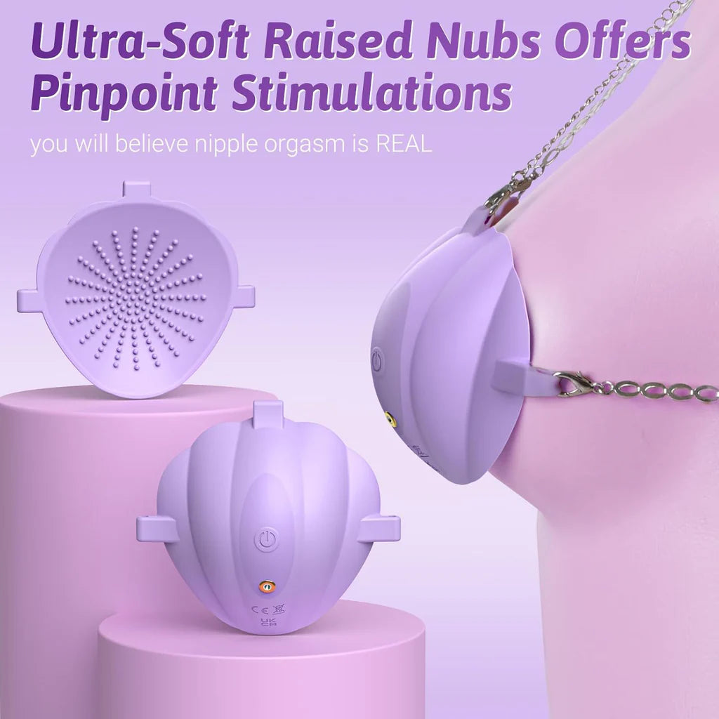 Nipple Vibrator with Straps Public Wearable Nipple Toys for Women Female Discreet APP Vibrators, Adult Toys Vibrating Nipple Sucking for Couples Sexual Stimulation Pleasure Device