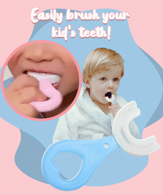 2PCS All Rounded Children U Shape Toothbrush