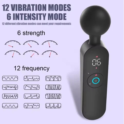 Dual-use Women AV Magic Wand Heating Vibrator 360 Degree Bendable Powerful Electric Body Massager Heating Digital Display Suitable For The Neck Shoulder Back Muscle Soreness Exercise Recovery