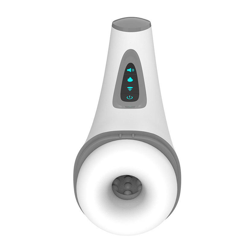 Curved Handle 7 Vibrating 3 Sucking Heating Voice Masturbation Cup