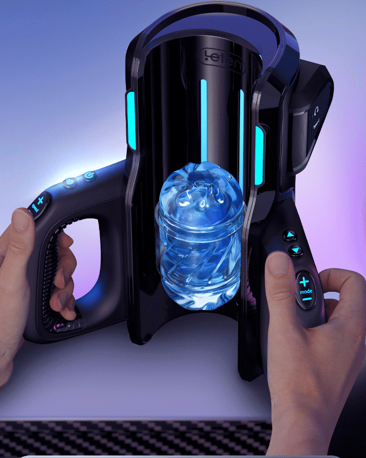 Leten® CANNON KING PRO Masturbator for Men High Speed Automatic Telescopic Thrusting Realistic Vagina Pussy With Moaning Voice and Phone Holder