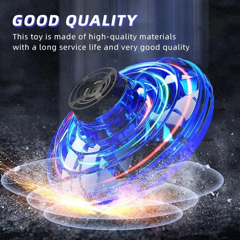 Flying Spinner Mini Drone Flying Cool Kids Light Up Toys Hand Operated UFO Drones Mini Flying Orb Hover Boomerang Fidget Spinner