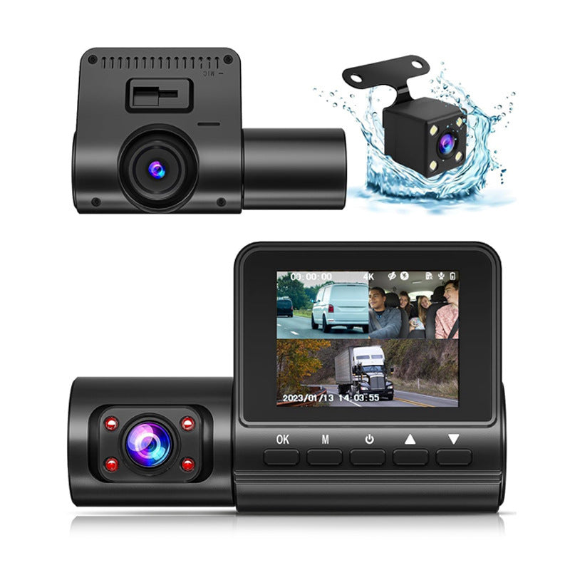 3 Channel 170¡ã Wide-angle Car DVR HD 1080P 3-Len Inside Vehicle Dash Cam Three Way Camera DVRs Recorder