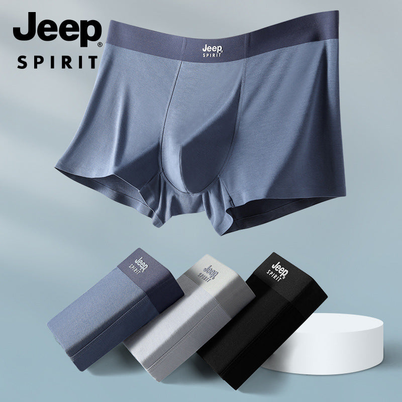 JEEP Luxury Brand 3-Pack Men's Non-marking Boxer Briefs Premium Briefs