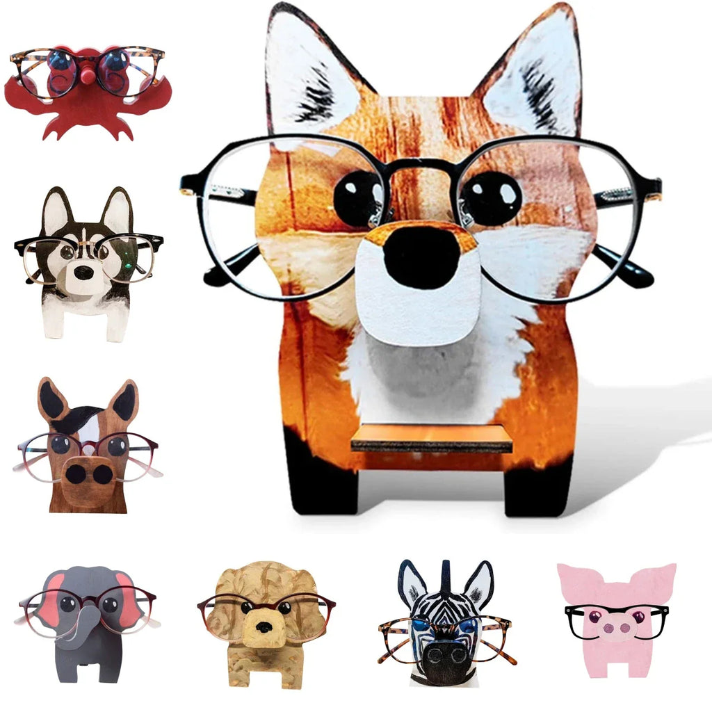 Animal Wood Carvings Glasses Holder
