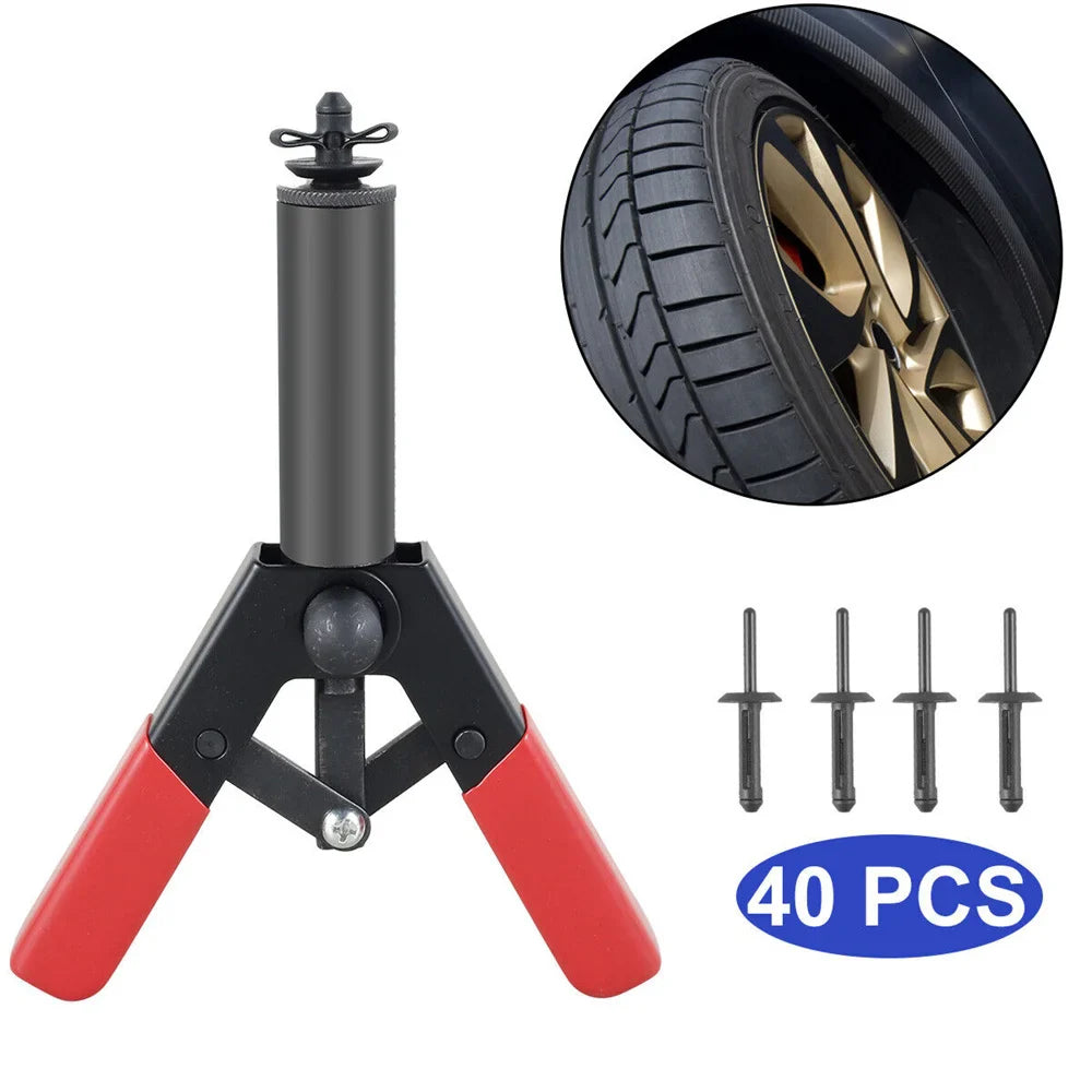 Plastic Rivet Gun Set Multifunctional Poly Rivet Gun Quick Set For Fastening Door Panels & Automotive Trim with 40pcs POM Rivets