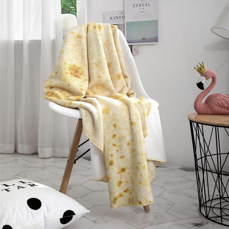Super Soft Warm Flannel Burrito Blankets 280Gsm Round Shape Airplane Travel Throw Coral Fleece Tortilla Nap Wrap Blankets