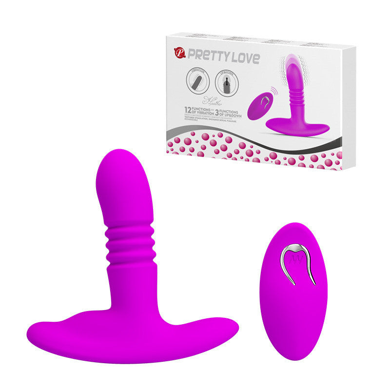 Wireless Remote Control Invisible Wear Telescopic G-spot Stimulate Anal Plug Dildo Vibrator